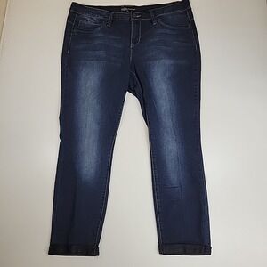 Royalty For Me‎ Women Jeans Size 14 Blue Dark Wash Mid Rise Skinny Denim